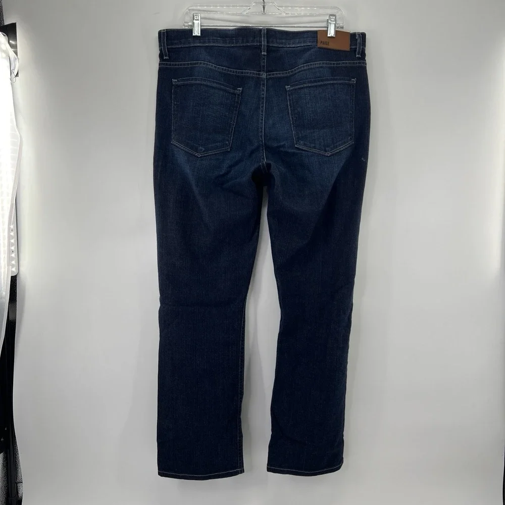 Paige Men Jeans Normandie Straight Leg Stretch Dark Wash Denim Blue Sz 34 38x31
